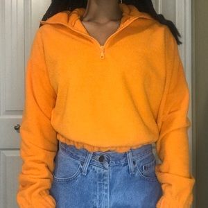 Fuzzy Orange Half Zip